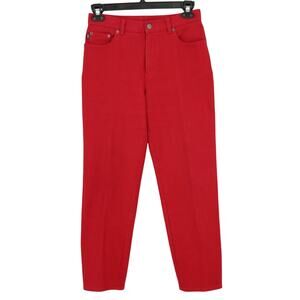 Lauren Jeans Co Petites 8P Red Stretch Cotton Denim Ralph Lauren Pants Vtg